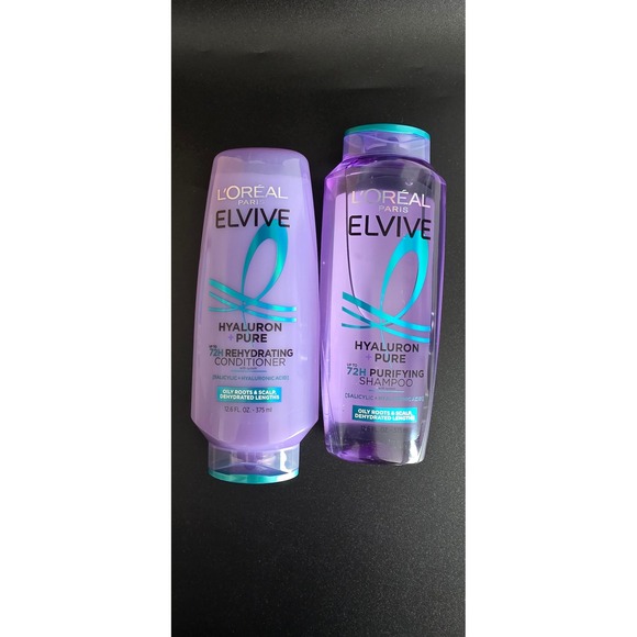 L'Oréal Elvive Hyaluron Pure Shampoo + Conditioner Set 2pc 12.6 oz Each - Picture 2 of 9